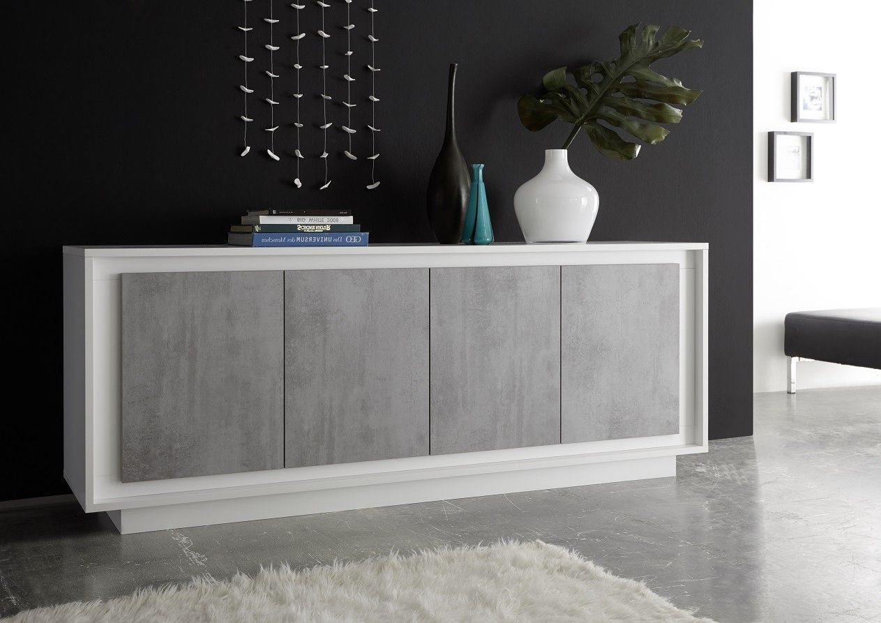 Amber Iv Modern Sideboard With Stone Imitation Fronts – Sideboards (2554) –  Sena Home Furniture In Latest Modern And Contemporary Sideboards (Photo 10 of 15)