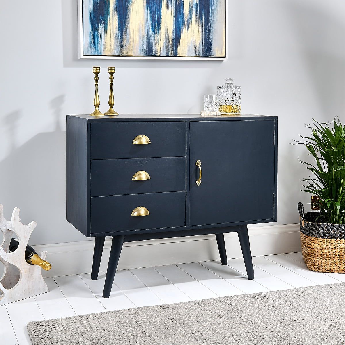 Antique Blue Sideboard Navy – Ellie – Zaza Homes Intended For Well Known Navy Blue Sideboards (View 3 of 15)