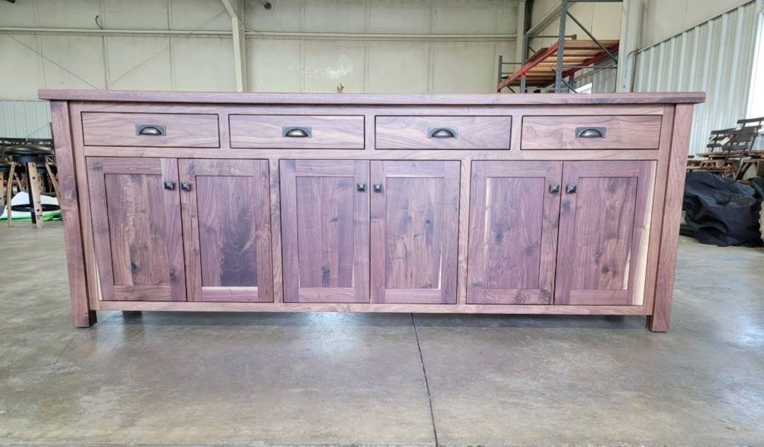 Best And Newest Rustic Walnut Sideboards Intended For 8 Foot Long Walnut Sideboard Buffet Amish Built Made In The – Etsy (Photo 12 of 15)
