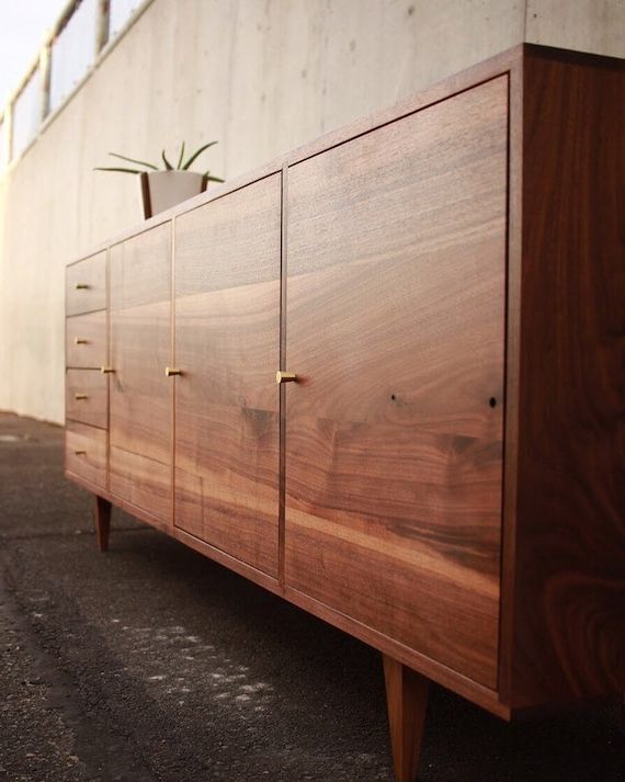 Current Mid Century Modern Sideboards Pertaining To Danish Modern Console Mid Century Modern Credenza Modern – Etsy (View 12 of 15)