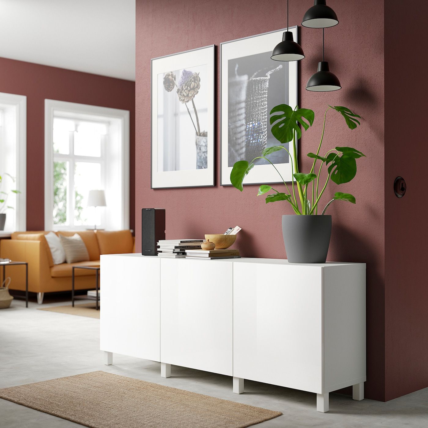 Fashionable White Sideboards For Living Room Intended For Bestå Storage Combination With Doors, White/selsviken/stubbarp High Gloss/ White, 707/8x161/2x291/8" – Ikea (Photo 6 of 15)