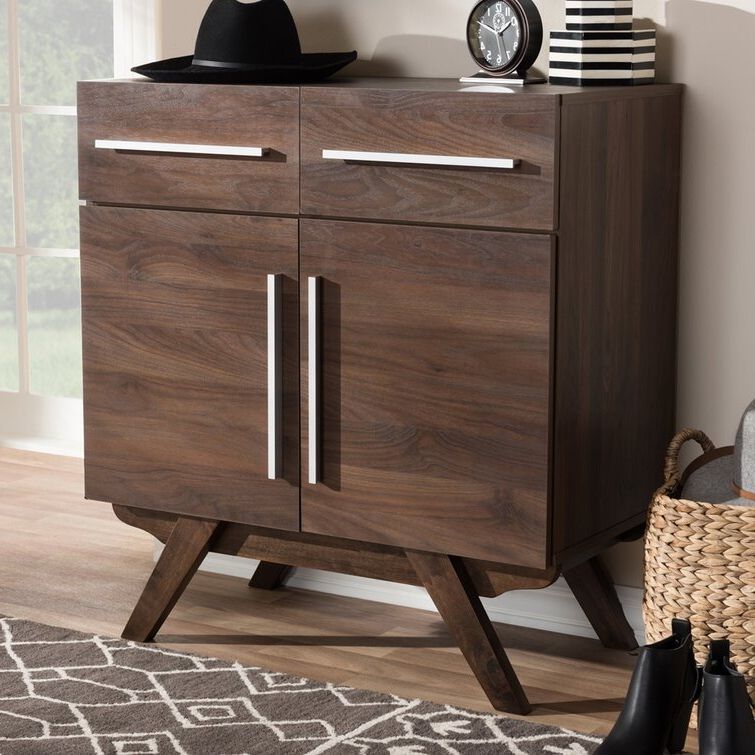 Favorite Brown Finished Wood Sideboards Pertaining To Corrigan Studio® Alexiea Mid Century Modern Walnut Brown Finished Wood  Sideboard (Photo 6 of 15)
