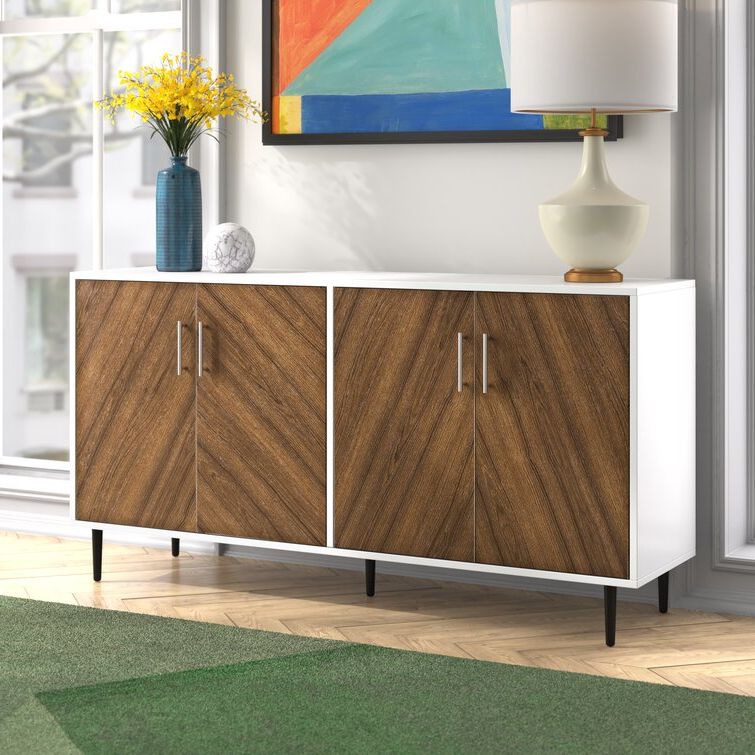 Favorite Sideboards Bookmatch Buffet Intended For Mercury Row Vasbinder 147cm Wide Sideboard & Reviews (Photo 11 of 15)