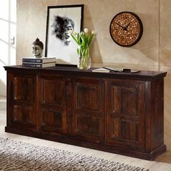 Most Current Rustic Solid Wood Extra Long Buffets & Sideboards Cabinet Intended For Solid Wood Buffet Sideboards (View 11 of 15)