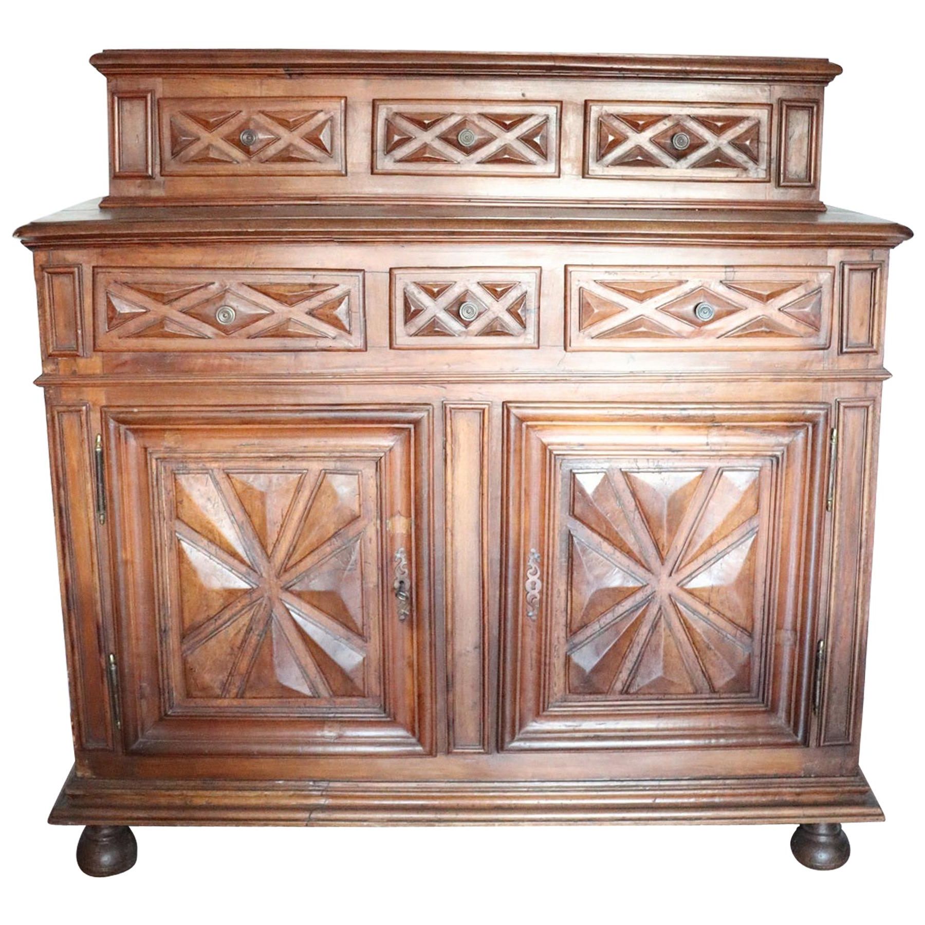 Most Recently Released 17th Century Italian Walnut Wood Large Rustic Sideboard, Buffet Or Credenza  At 1stdibs (Photo 9 of 15)