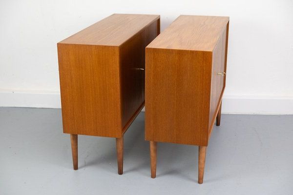 Popular Mid Century Sideboards With Regard To Mid Century Teak Sideboards From Wk Möbel, 1960s, Set Of 2 For Sale At  Pamono (View 15 of 15)