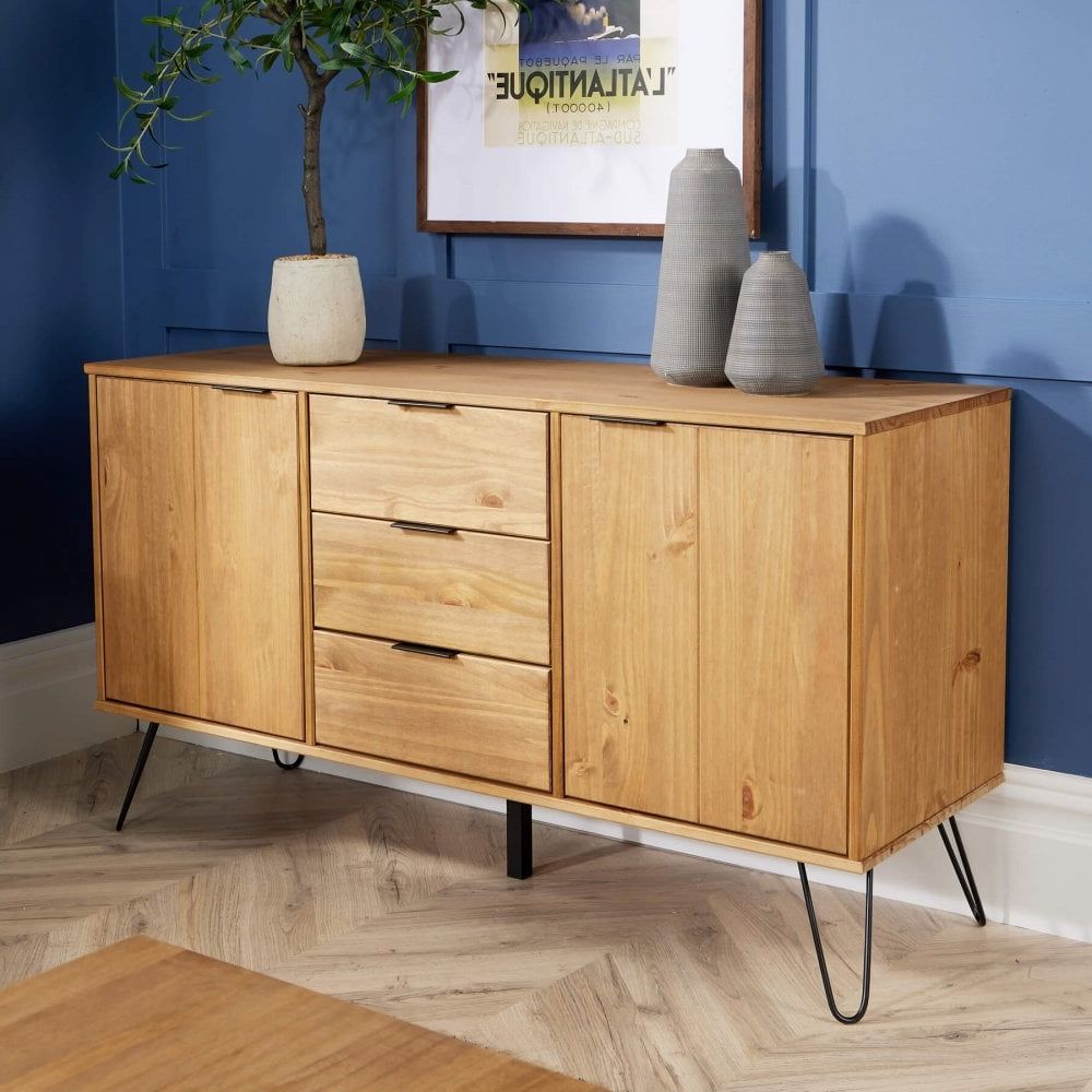 Preferred Acadia Pine 3 Drawer Sideboard – Big Furniture Warehouse Regarding 3 Drawers Sideboards Storage Cabinet (Photo 4 of 15)