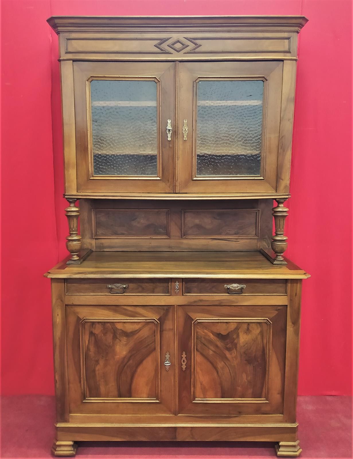 Recent Two Door Sideboard With Upper Showcase – Rasolo Antichità For Antique Storage Sideboards With Doors (View 2 of 15)
