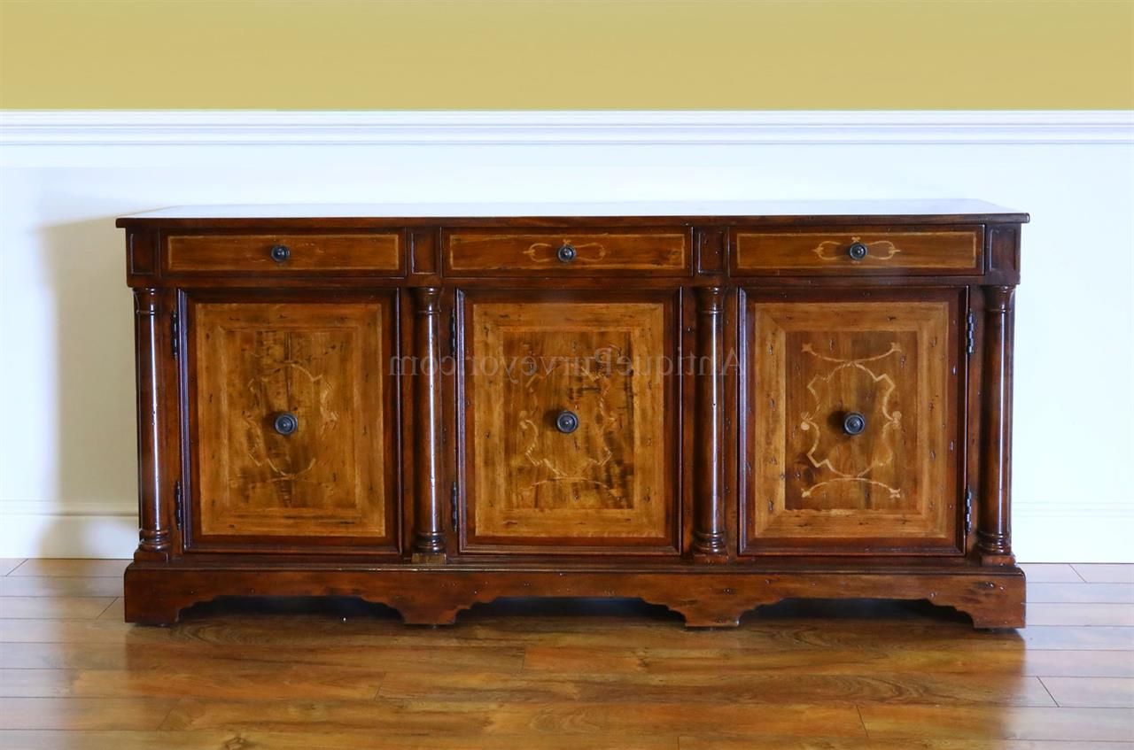 Rustic Walnut Sideboard For Dining Room Or Office Credenza In Most Up To Date Rustic Walnut Sideboards (View 11 of 15)