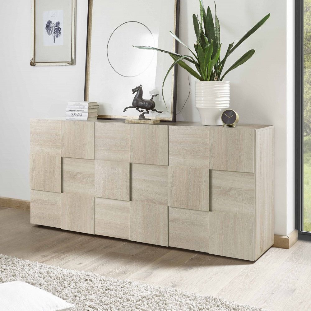 Scacco 3 Door Sideboard – Durmast – Storage Unit – Living Furniture Intended For Most Popular Sideboards With 3 Doors (Photo 2 of 15)