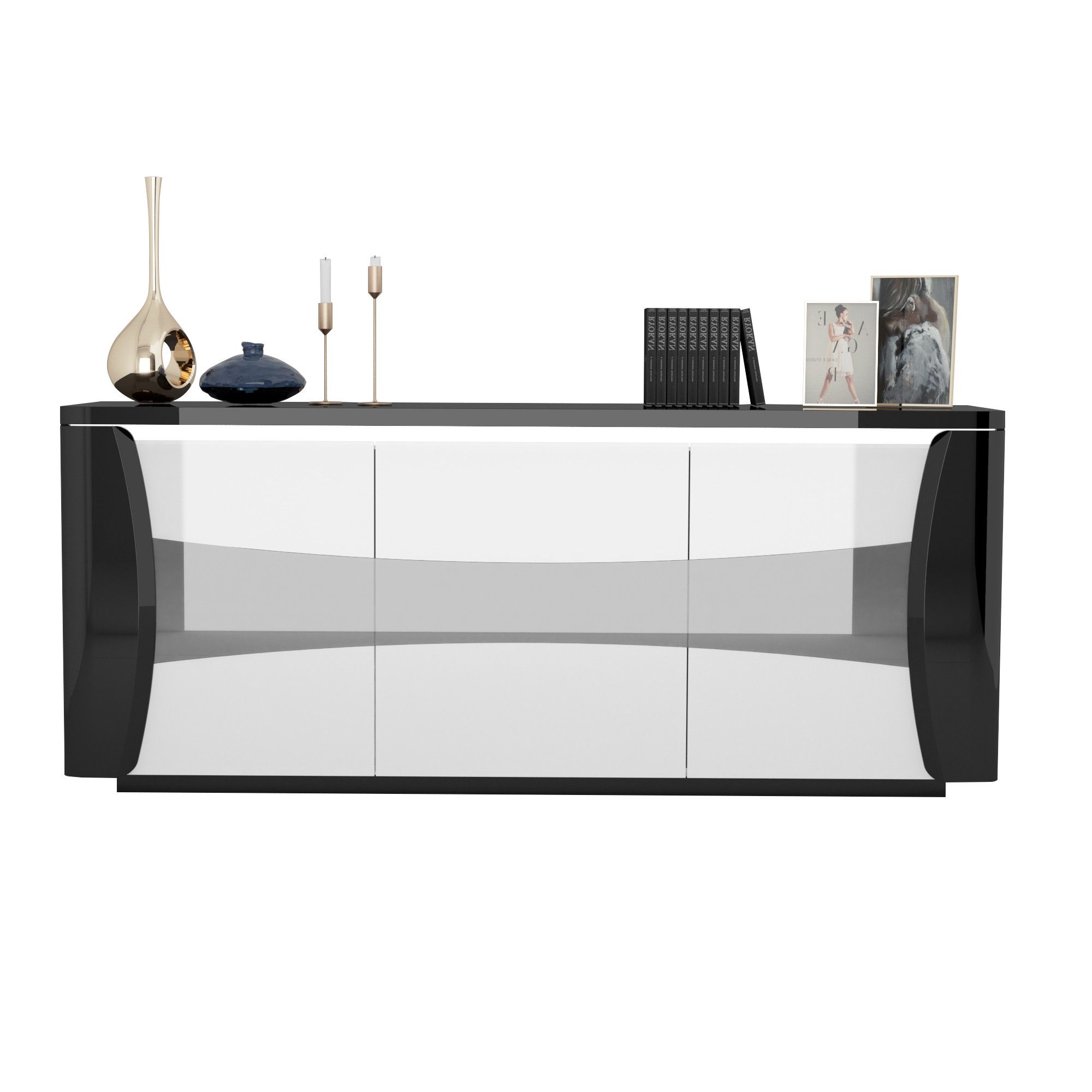 Sideboards With Led Light For Most Popular Capella 180cm Grey And White Gloss Sideboard With Led Lights – Sideboards  (4119) – Sena Home Furniture (View 13 of 15)