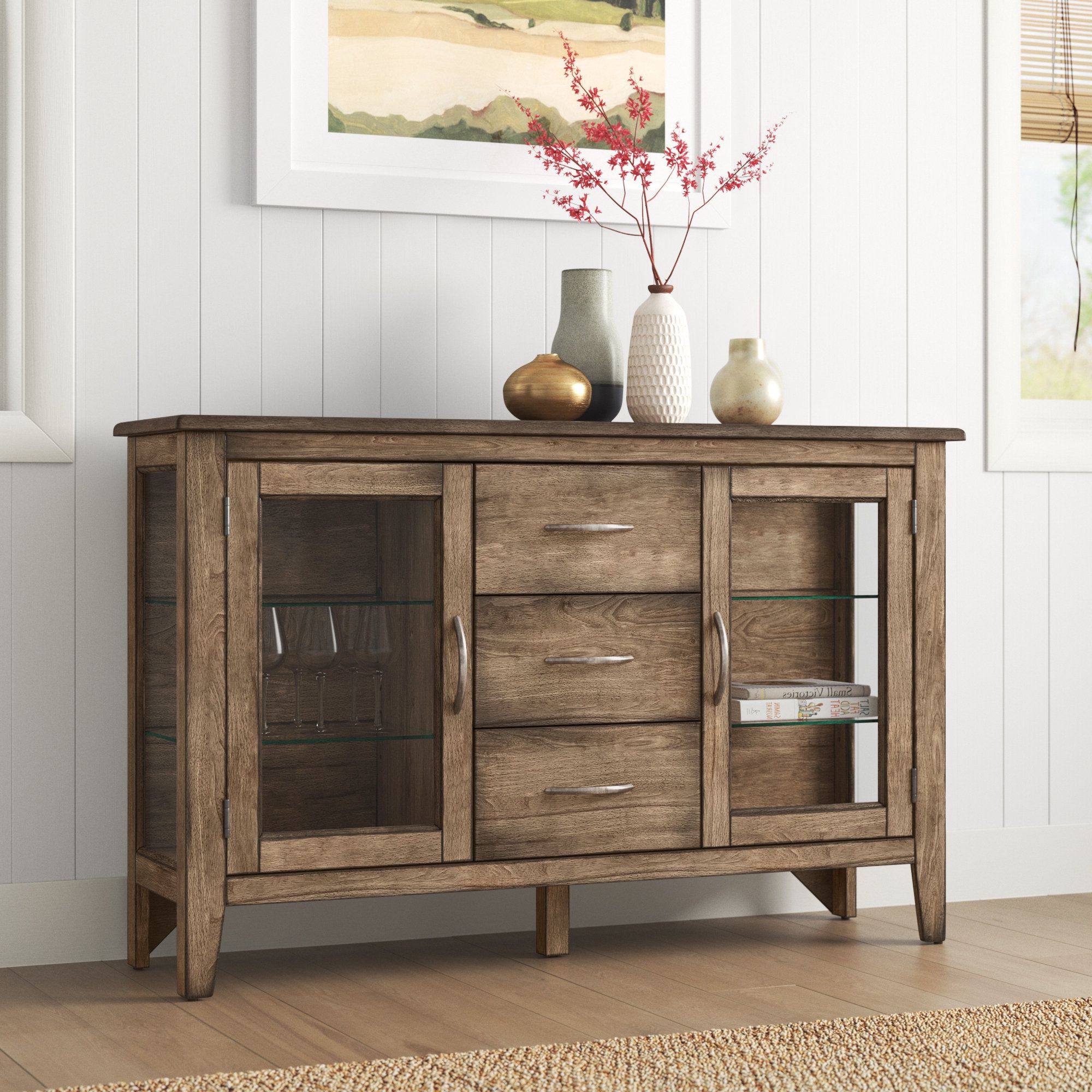 Sideboards With Rubberwood Top Regarding Famous Sand & Stable Esporta 54'' Solid Wood Sideboard & Reviews (Photo 11 of 15)
