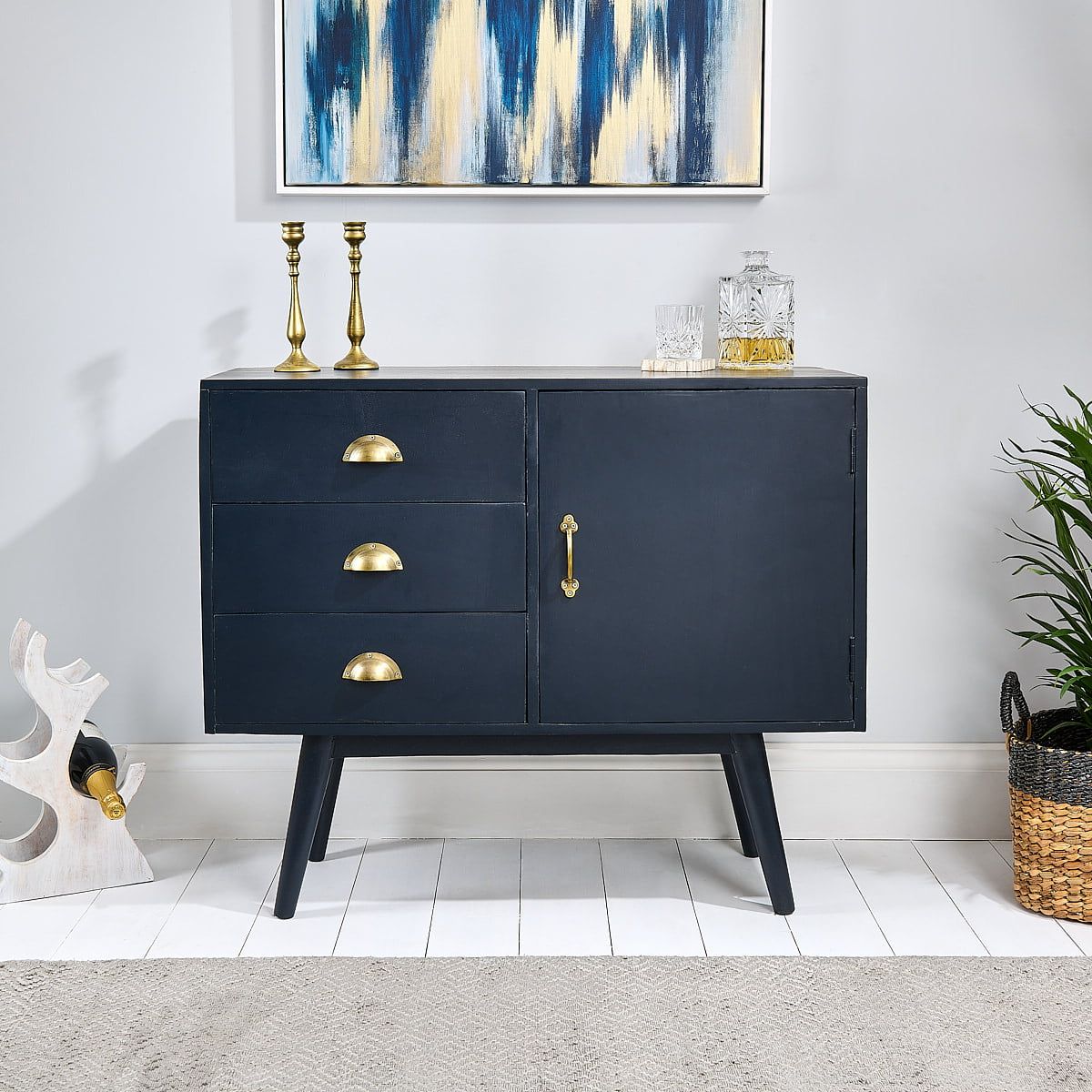 Featured Photo of 15 Inspirations Navy Blue Sideboards