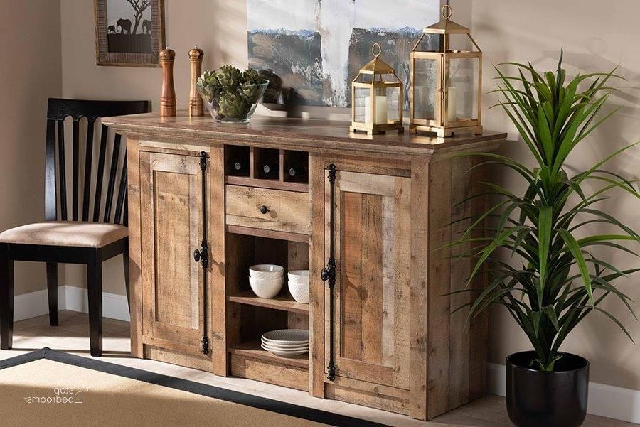 Well Known Baxton Studio Albert Modern And Contemporary Farmhouse Rustic Finished Wood  2 Door Dining Room Sideboard Buffet – 1stopbedrooms Within Brown Finished Wood Sideboards (View 13 of 15)