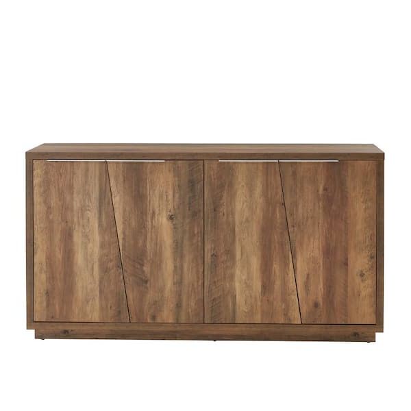 Well Known Edwin's Choice 60 In. Rustic Oak 2 Door Sideboard Wmsb04 Rso – The Home  Depot Throughout Rustic Walnut Sideboards (Photo 14 of 15)