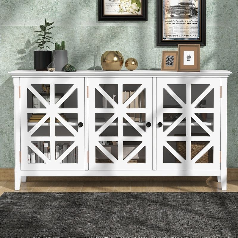 White Sideboards For Living Room Throughout Well Liked 3 Accent Cabinets Sideboards And Wooden Lockers In Kitchen Buffet, Living  Room, Dining Room, Entryway – Bed Bath & Beyond –  (View 7 of 15)
