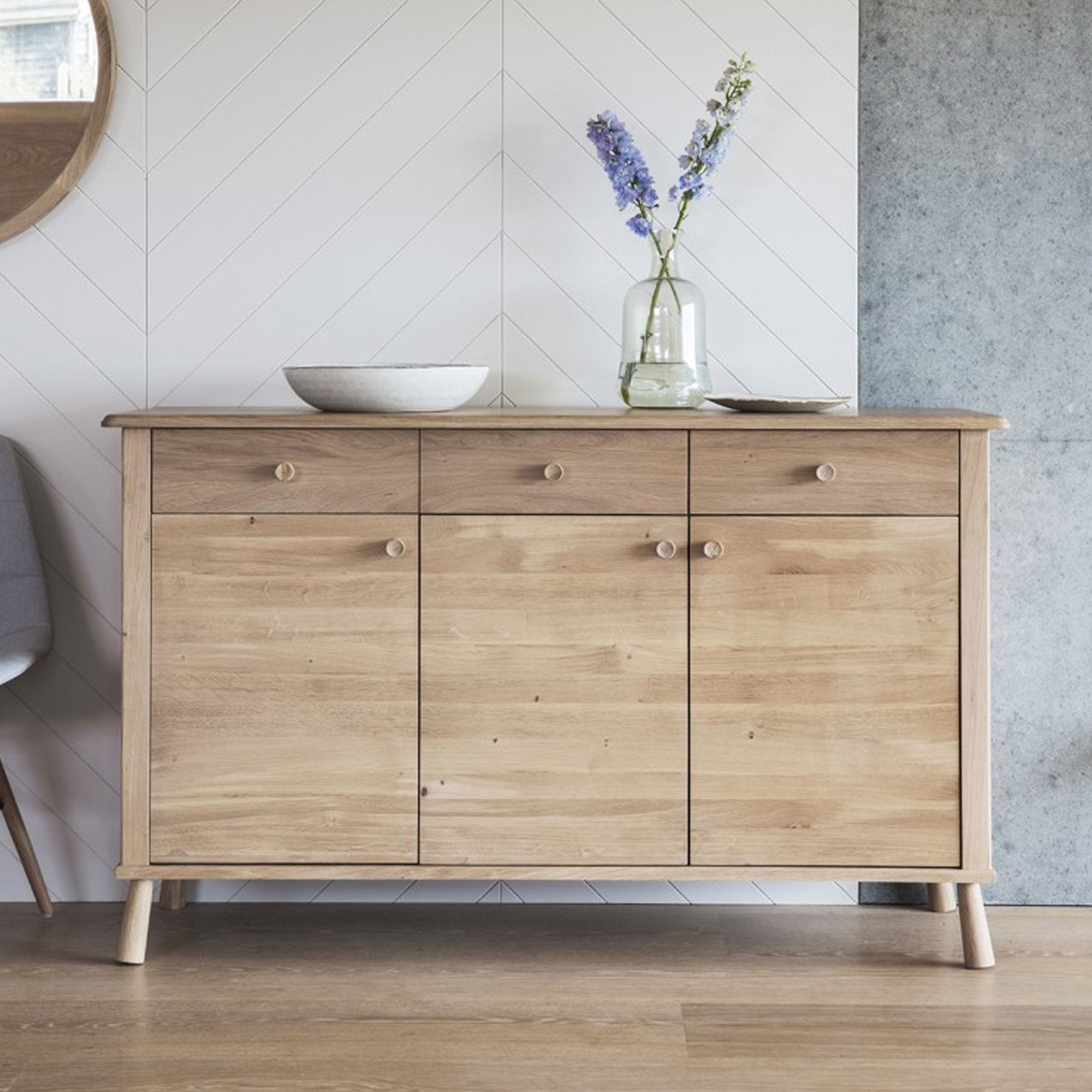 Wooden Sideboards With Storage With Regard To Recent Sideboards With 3 Drawers (View 7 of 15)
