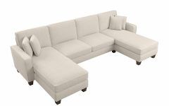 20 Best 130" Stockton Sectional Couches with Double Chaise Lounge Herringbone Fabric