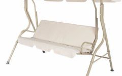2-person Outdoor Convertible Canopy Swing Gliders with Removable Cushions Beige