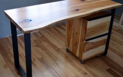 Black Metal and Rustic Wood Office Desks