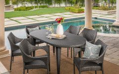 15 Ideas of Oval 7-piece Outdoor Patio Dining Sets