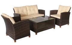15 Ideas of 4 Piece Outdoor Wicker Seating Set in Brown