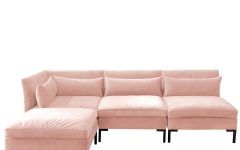 4pc Alexis Sectional Sofas with Silver Metal Y-legs