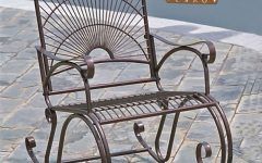 2024 Latest Wrought Iron Patio Rocking Chairs
