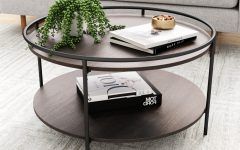 2024 Latest Black and Oak Brown Coffee Tables