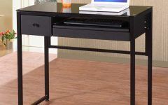 2024 Latest Black Glass and Natural Wood Office Desks