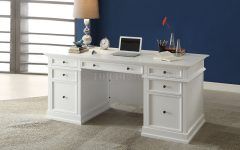 White Lacquer and Brown Wood Desks