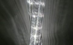 Chrome Crystal Tower Floor Lamps