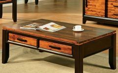 2024 Latest Espresso Wood Storage Coffee Tables