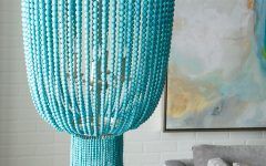 Small Turquoise Beaded Chandeliers