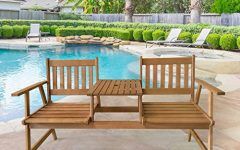 2024 Latest Outdoor Terrace Bench Wood Furniture Set