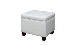 Ivory Faux Leather Ottomans
