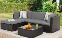 Outdoor Rattan Sectional Sofas with Coffee Table