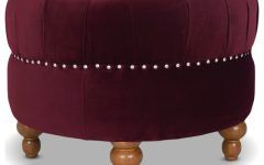 15 Collection of Burgundy Ottomans