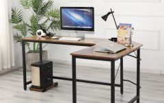 Hwhite Wood and Metal Office Desks