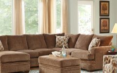 2pc Luxurious and Plush Corduroy Sectional Sofas Brown