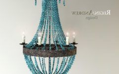 2024 Latest Turquoise Beads Six-light Chandeliers