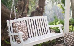 20 Inspirations 2-person White Wood Outdoor Swings