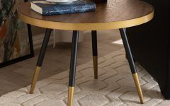 Metal Legs and Oak Top Round Coffee Tables