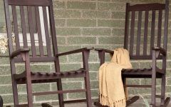 Brown Wicker Patio Rocking Chairs