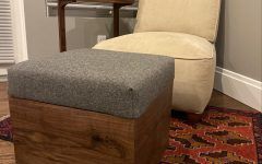 2024 Popular Ottomans with Walnut Wooden Base