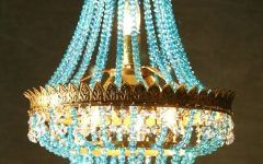 20 Ideas of Turquoise and Gold Chandeliers