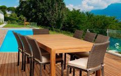 2024 Latest 9-piece Teak Outdoor Square Dining Sets