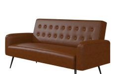 Celine Sectional Futon Sofas with Storage Camel Faux Leather