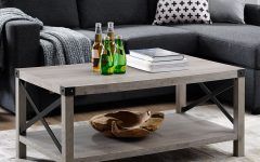 Gray Driftwood and Metal Coffee Tables
