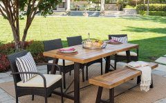 2024 Best of Brown Acacia 6-piece Patio Dining Sets